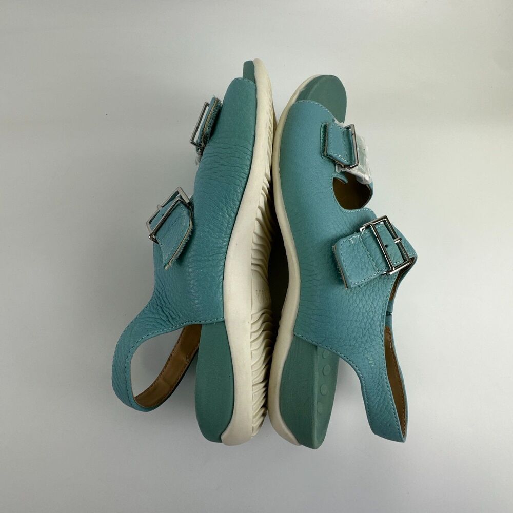 Vionic Albie Sandal Slingback Buckles Teal Blue Leather Comfort Womens 8.5 Wide - Picture 13 of 16